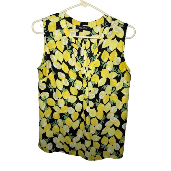 Nine West Tops - Nine West Womens Sleeveless Lemon Print Blouse